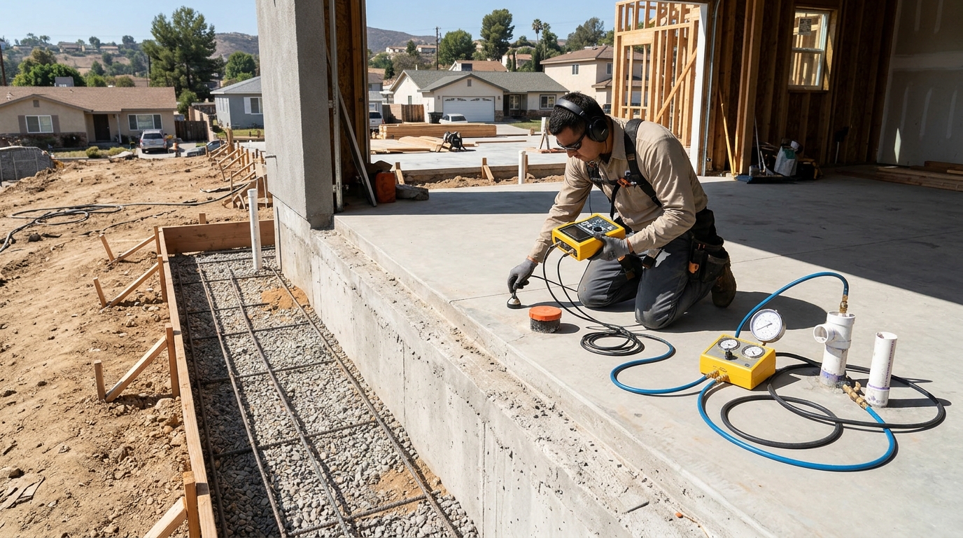 Slab leak repair diagnostics and pipe inspection in Citrus Heights home